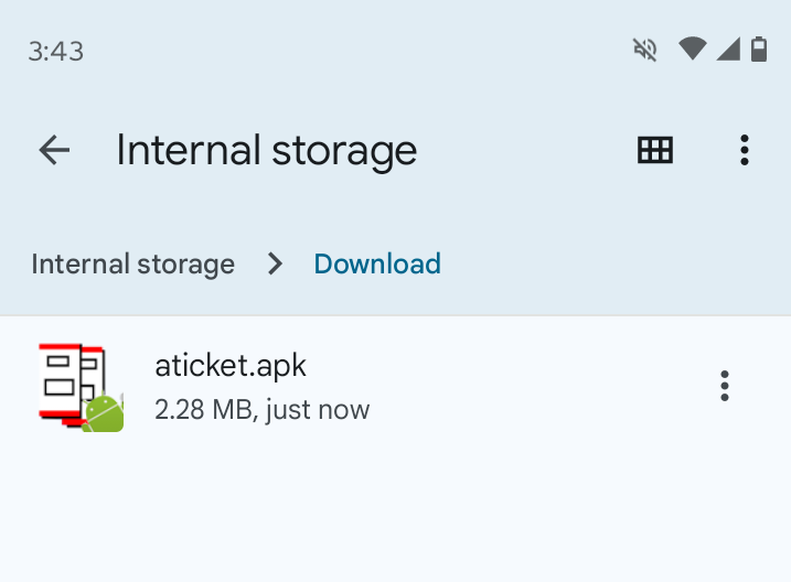 Tap ATicket to Install