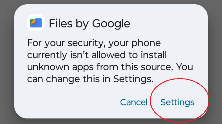 Allow Unknown Sources Setting