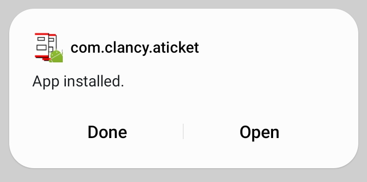 Tap ATicket to Install
