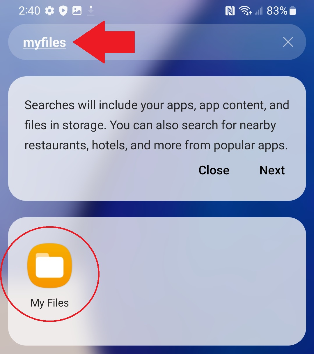 Locate and Open the Samsung My Files App