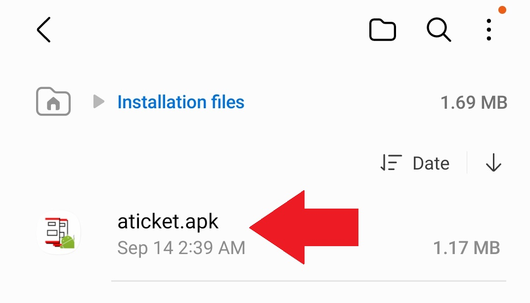 Tap ATicket to Install